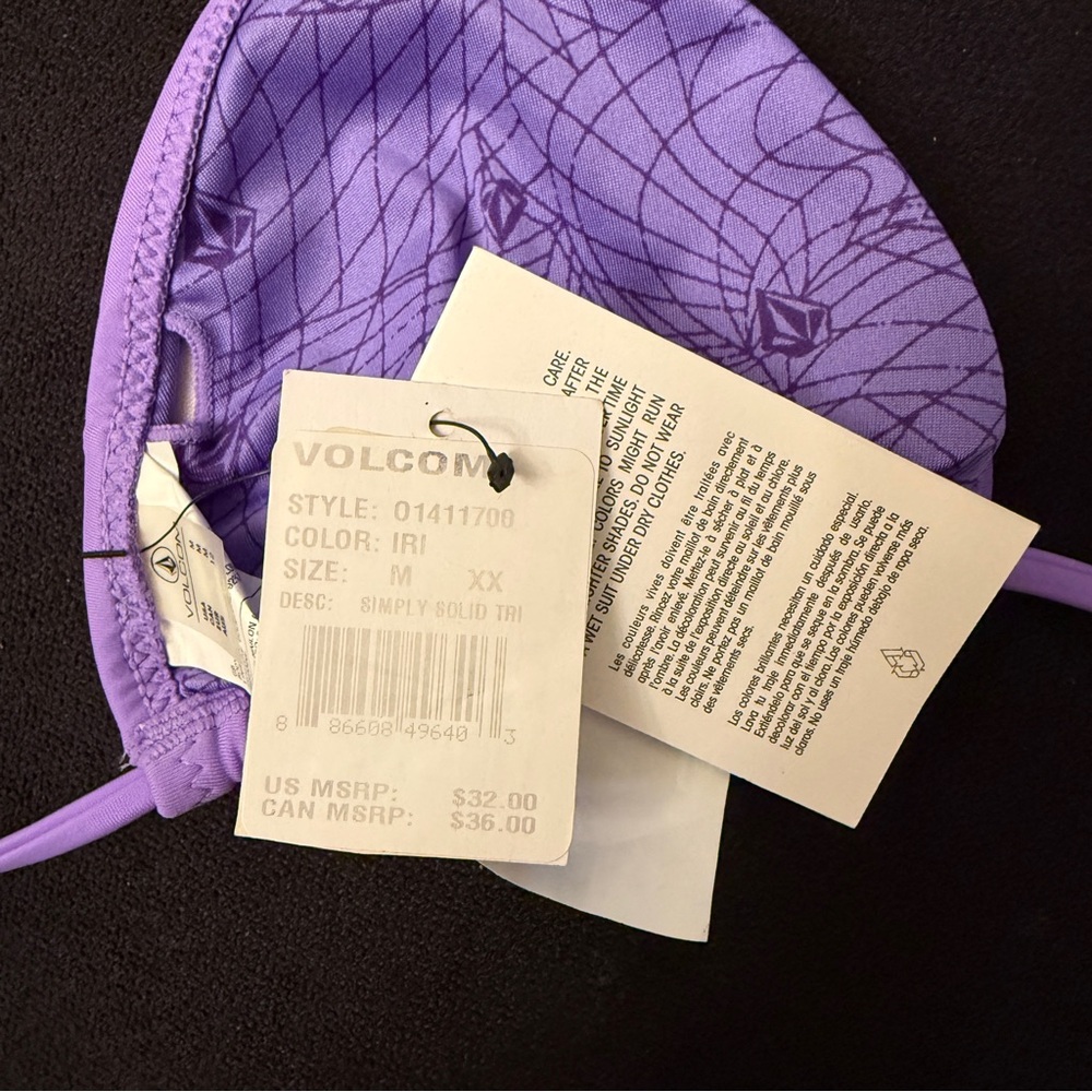 Volcom Lilac Triangle String Bikini Top - Picture 5 of 5